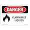 Signmission OSHA Danger Sign, 7" Height, 10" Width, Rigid Plastic, Flammable Liquids, Landscape, L-1239 OS-DS-P-710-L-1239 - alternate 1